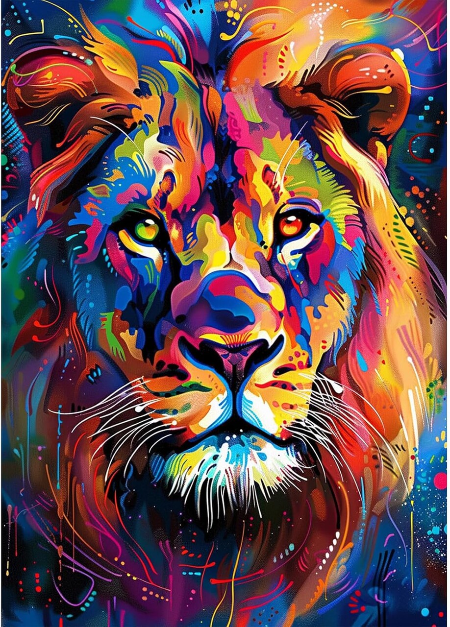 Tiger Diamond Painting Kits for Adults, DIY 5D Full Drill Animals Diamond Art Kits Diamond Dots Pictures Perfect for Relaxation and Home Wall Decor 30x40cm